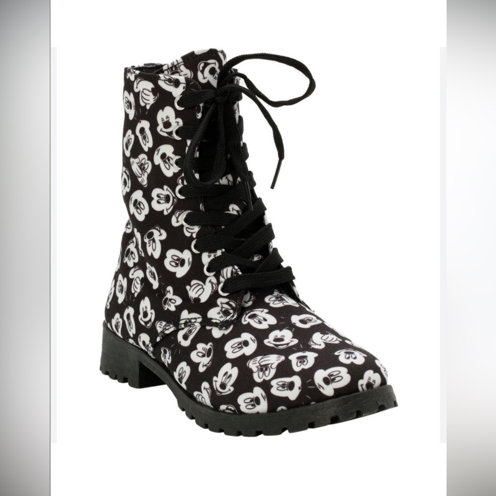 Disney Mickey Mouse Printed Zippered Ankle Boots